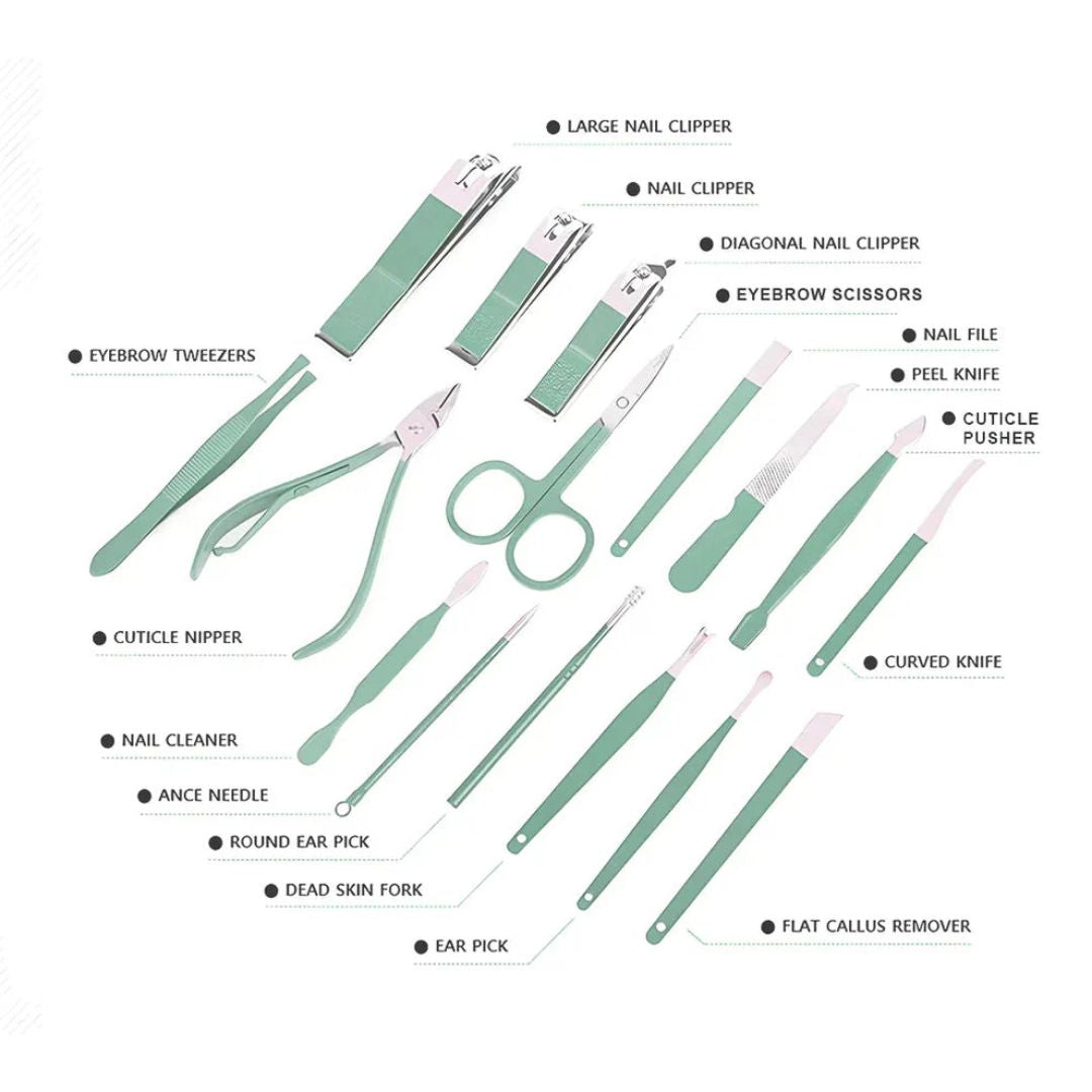 TALYO™ Professional 16PCS Manicure Set With Leather Portable Case - Full Size