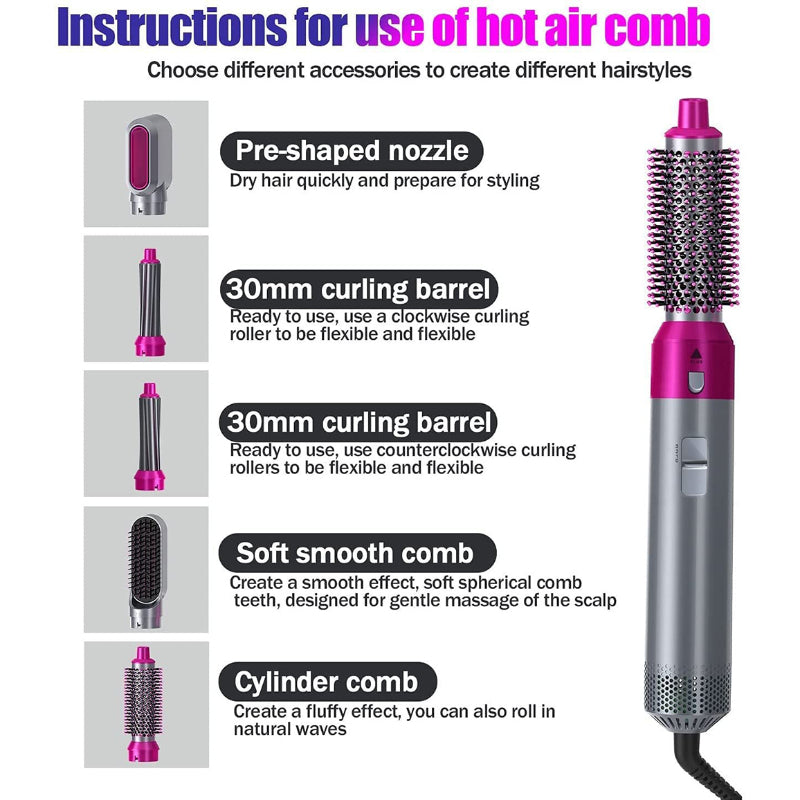 TALYO™ Imported 5-in-1 Hair Tool – Quick Styling Without Heat Damage or Hassle